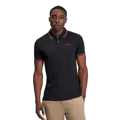 Ben Sherman Herr Signature Pique Polo Skjorta (Svart)