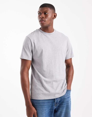 ASOS DESIGN Essentials t-shirt with crew neck in grey marl