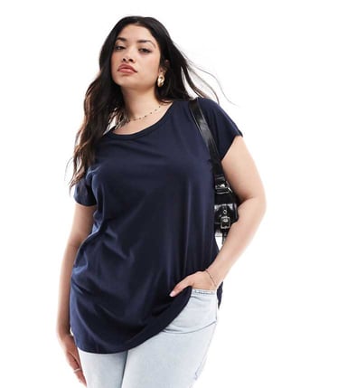 Yours crew neck t-shirt in navy