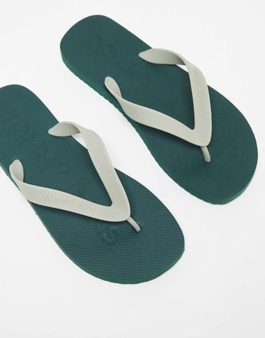 Tommy Jeans strandtofflor i grön