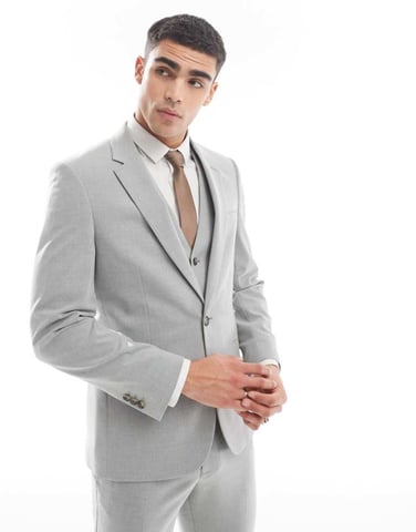 ASOS DESIGN skinny suit jacket in grey