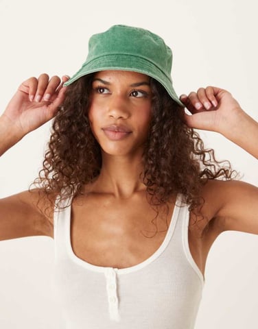 ASOS DESIGN bucket hat in washed green