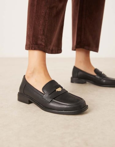ASOS DESIGN Match penny loafer in black