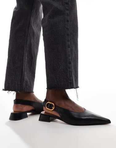 ASOS DESIGN Leonora slingback ballet in black