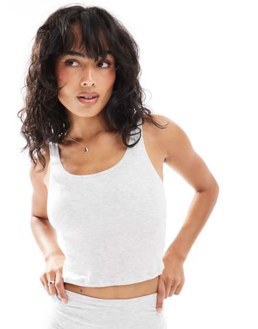 Dorina light padded ribbed modal camisole in grey marl with removable pads