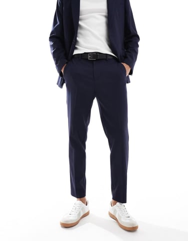 ASOS DESIGN tapered suit trousers in brown