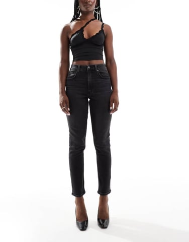 ASOS DESIGN sculpting slim fit comfort jeans in washed black
