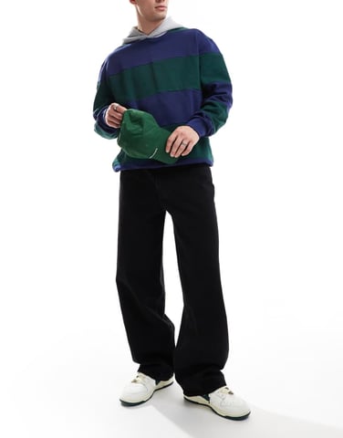 Abercrombie & Fitch ultra baggy jeans i svart