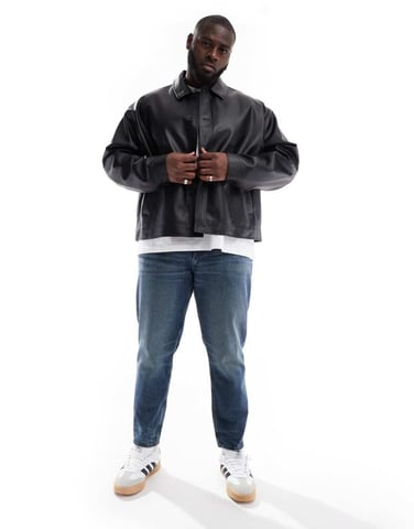 ASOS DESIGN tapered fit in midwash blue
