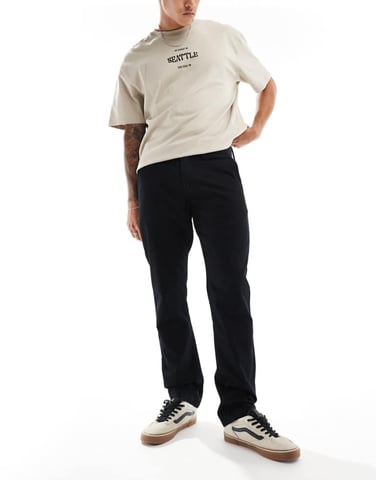 Vans authentic relaxed chino slim fit trousers in black