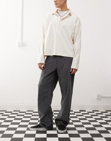 Vans check-5 loose fit corduroy chino trousers in dark grey