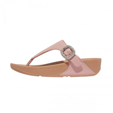 Fit Flop Womens/Ladies Lulu Crystal Leather Buckle Sandals (Beige)