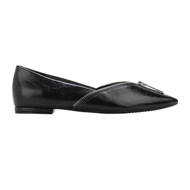 DKNY Dames Cherith Leren Platte Hak Sandalen (Zwart)