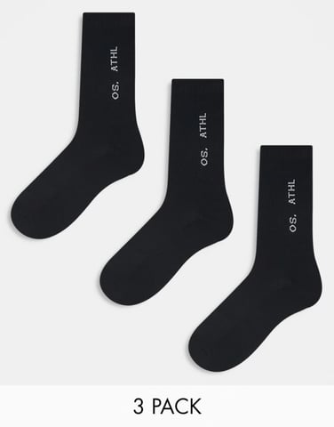 ONLY & SONS 3 pack tennis socks in black