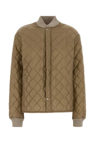 Beige Nylon Bomber Jacket