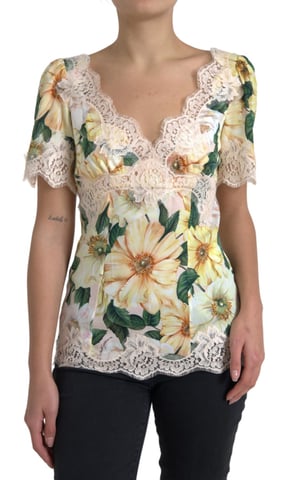 Floral Lace Trim Top