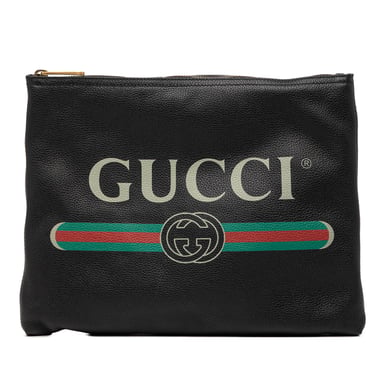 Pre-owned Medium Leather Logo Portfolio Clutch