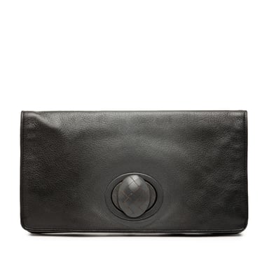 Pre-owned Leather Turn Lock Clutch