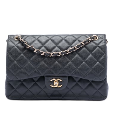 Begagnad Jumbo Classic Caviar Double Flap