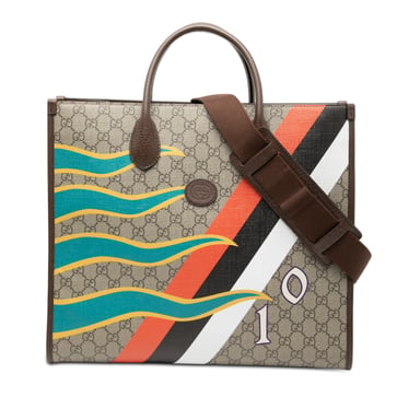 Begagnad Medium Gg Supreme 100 Centum Jubileums Kalvskinn Retro Interlocking G Tote