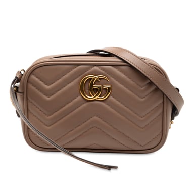 Begagnad Mini Gg Marmont Matelassé Läder Crossbody