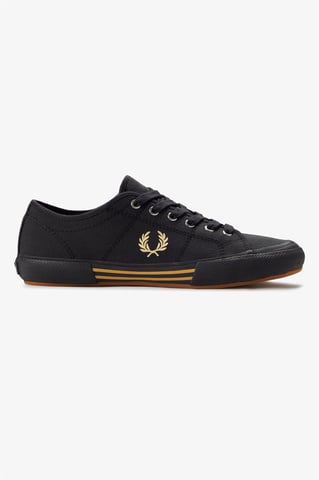 Fred Perry B708 Vintage Tennis Canvas Herrskor Svart/Champagne