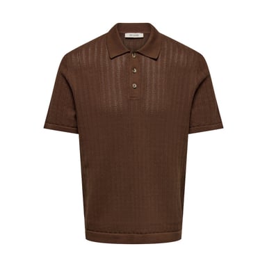 Only & Sons Onsmoon reg 12 ss polo knit noos brique