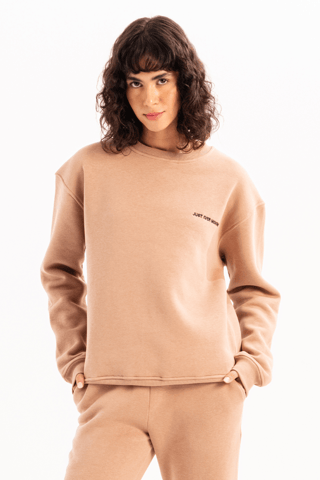 Crew Neck Embroidered Raised Fleece Inside Mink Women's Sweatshirt - Rigil