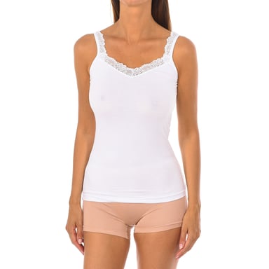 Women's Undershirt with Thin Bamboo Straps and Lace Q706