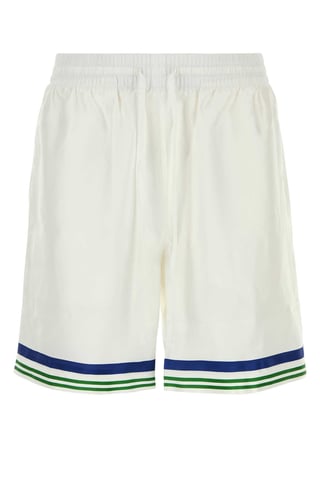 White Satin Bermuda Shorts