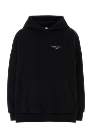 Black Cotton Oversize Sweatshirt