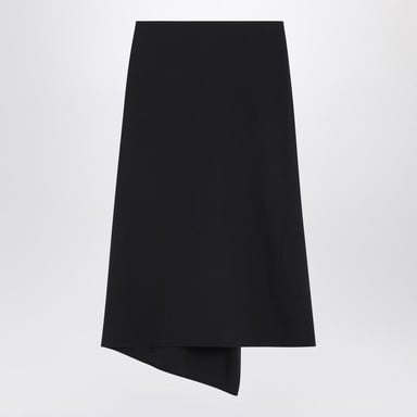 Navy Blue Skirt In Wool Blend