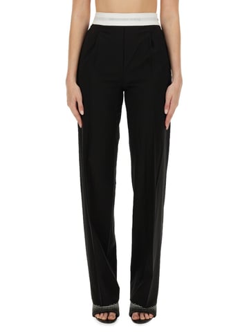 High Waisted Pleated Pant With Logo Elastic