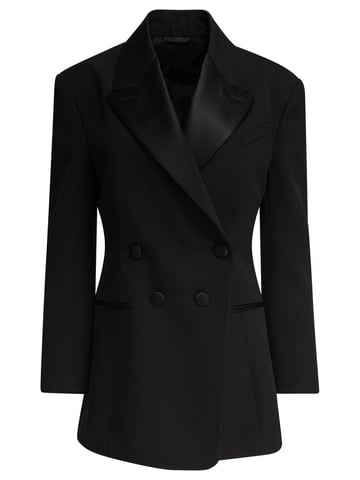 Pleated Double Breasted Blazer