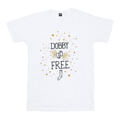 Harry Potter Girls Dobby Is Free Cotton T-Shirt (White)