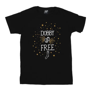 Harry Potter Meisjes Dobby Is Vrij Katoenen T-Shirt (Zwart)