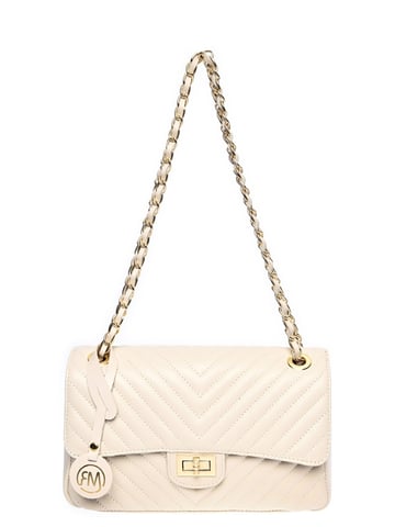 Roberta M Beige Leather Bag