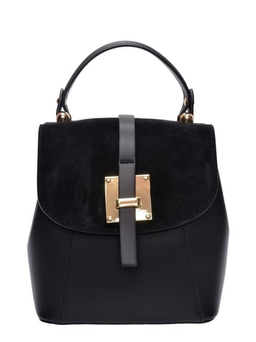 Roberta M  Black Leather Bag