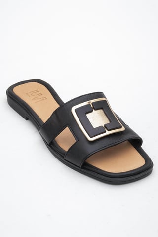 MILLIE Leather Buckle Slide (Women)