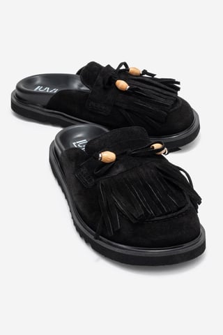 Carol Tassel Leather Mule