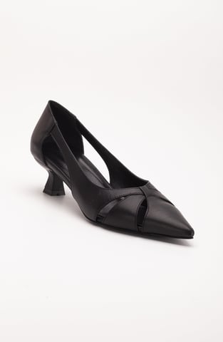 Sidal Kitten Heel Leather Pumps (Women)