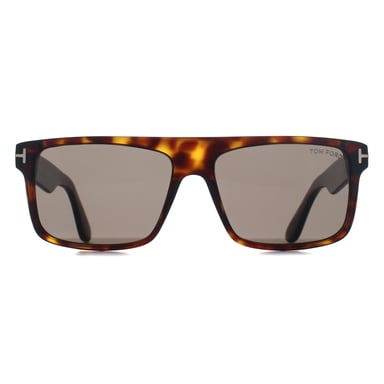 Tom Ford Rechthoek Heren Donker Havana Rook Grijs FT0999