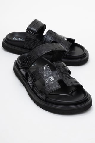 Loana Läder Slide Sandal