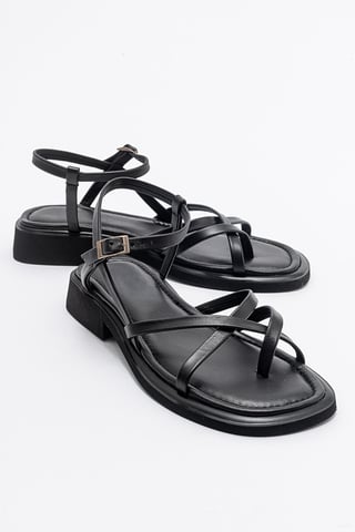 Antas Strappy Leather Flat Sandals (Women)