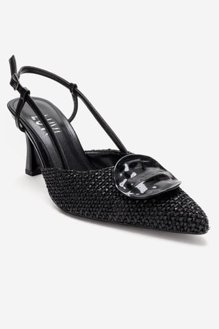 Levia Woven Pointed Toe Slingback Pump