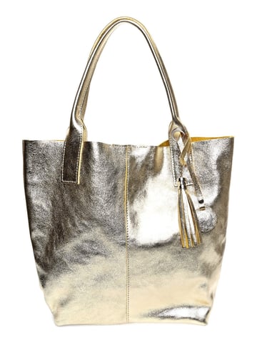 Roberta M Gold Leather Bag