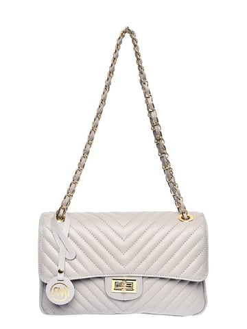 Roberta M Grey Leather Bag