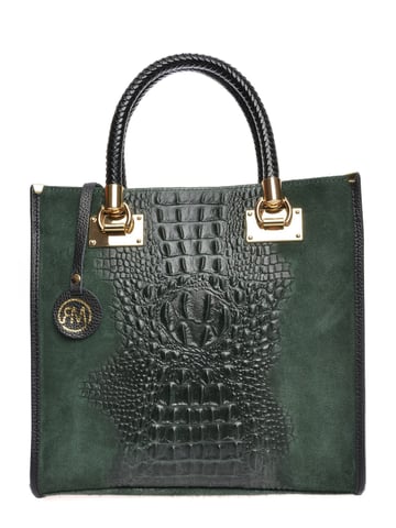 Roberta M  Green Leather Bag