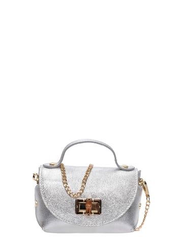 Roberta M Silver Leather Bag