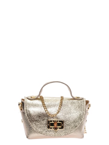 Roberta M Gold Leather Bag